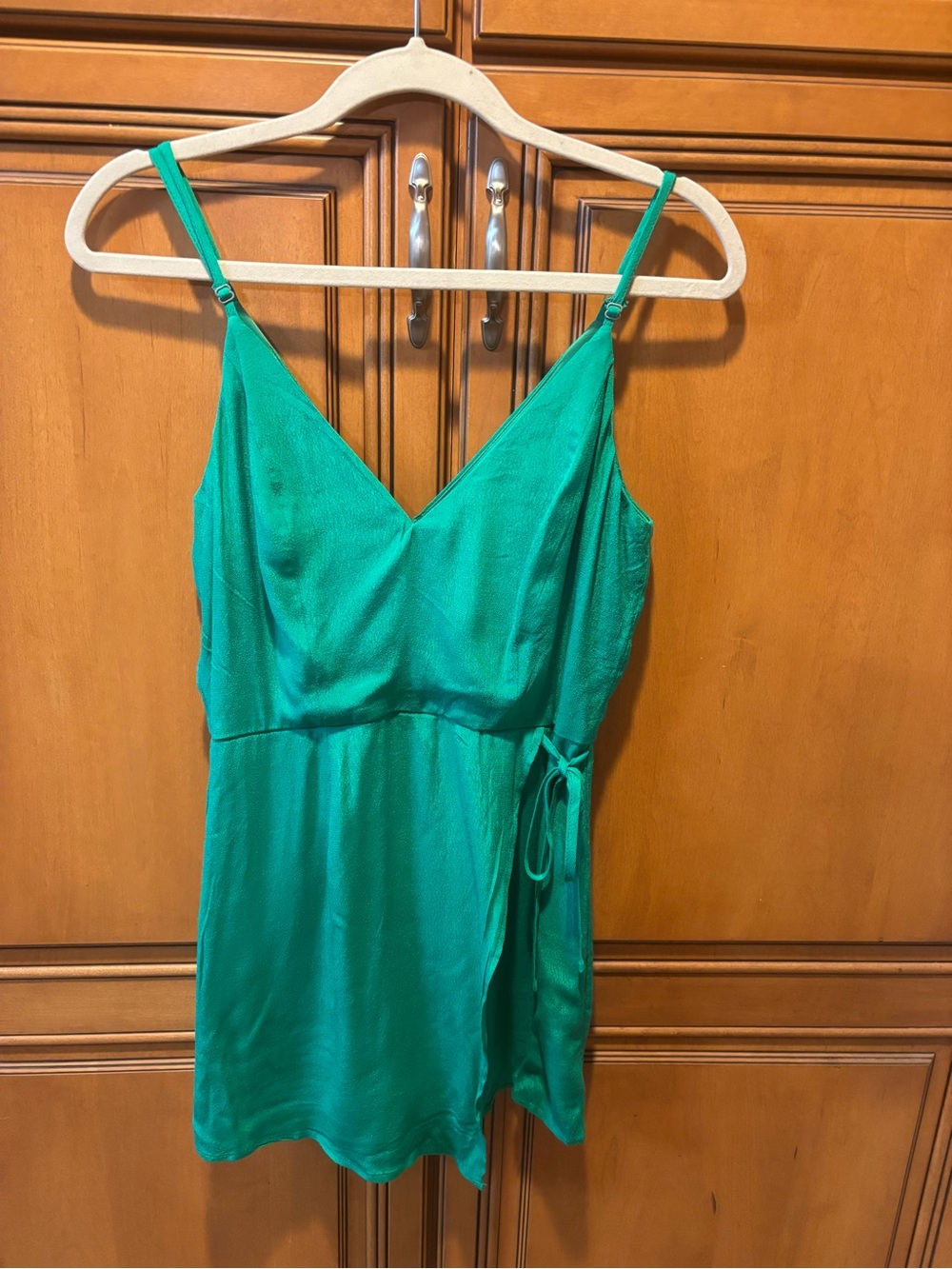 Emerald Green Cami Romper. Size: S
